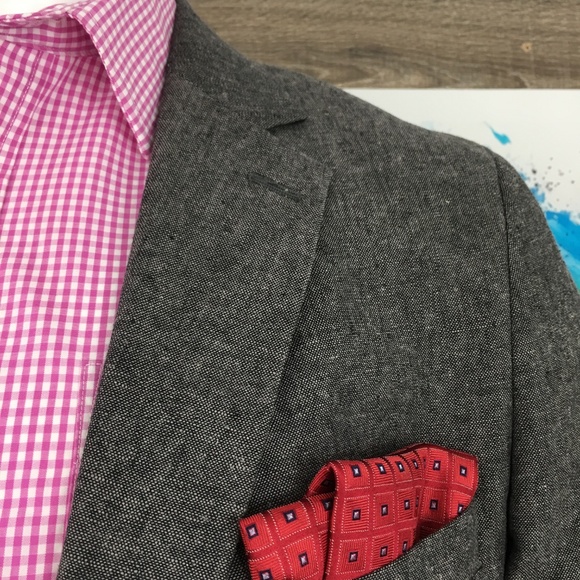 New Stafford Mens Linen/Cotton Blazer Gray 44R - Picture 4 of 8